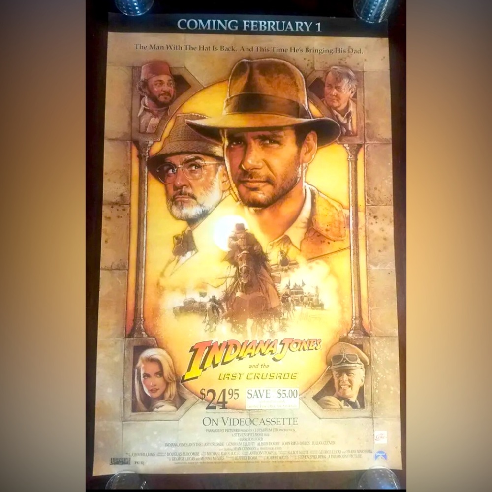 Original poster Vintage Indiana Jones and The Last Crusade Movie Poster